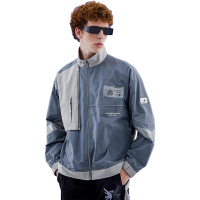 Lilbetter高达联名外套男潮牌拼接撞色外衣秋季翻领褂子男士夹克【尺码偏大 建议拍小一码】