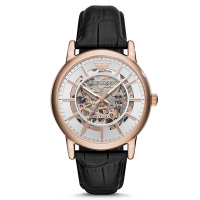 阿玛尼(EMPORIO.ARMANI)手表皮带时尚商务休闲个性镂空男士机械表腕表AR60007