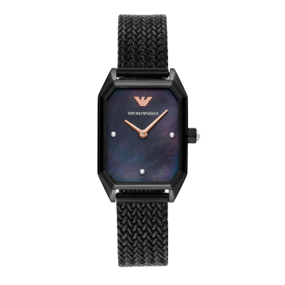 阿玛尼 （Emporio Armani）手表 时尚方盘休闲编织钢带石英女表 AR11271