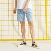 A21夏季新款男装 男士休闲牛仔裤男生百搭低腰短裤潮牌男裤子
