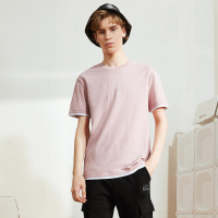 A21夏季新款男装衣服 刺绣男士T恤情侣短袖假两件潮男上衣