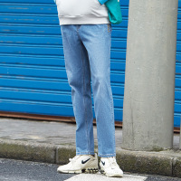 A21秋季2020男装新款 合体低腰牛仔裤弹力直筒九分裤休闲潮男裤子