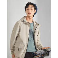 A21秋季新款2020男装风衣宽松连帽撞色3m反光潮牌长袖外套男上衣