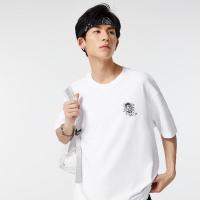 A21夏季2021新款男装 针织宽松圆领落肩短袖T恤衫男士百搭潮上衣