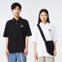 A21春季2021新款男装 针织宽松翻领落肩短袖POLO衫男百搭女潮版