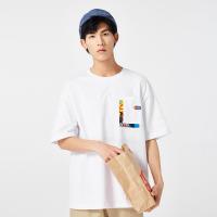 A21夏季2021新款男装 针织宽松圆领落肩短袖T恤衫男士百搭潮上衣