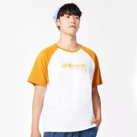 A21春夏季2021新款情侣装 男装撞色插肩短袖T恤男士休闲上衣潮女