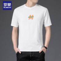 罗蒙（ROMON） 2021夏季新款男装短袖t恤韩版上衣半袖宽松五分袖
