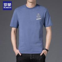 罗蒙（ROMON） 2021夏季新款男装短袖t恤韩版上衣半袖宽松五分袖