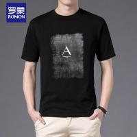 罗蒙（ROMON） 2021夏季新款男装短袖t恤韩版上衣半袖宽松五分袖