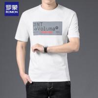 罗蒙（ROMON） 2021夏季新款男装短袖t恤韩版上衣半袖宽松五分袖