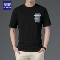 罗蒙（ROMON） 2021夏季新款男装短袖t恤韩版上衣半袖宽松五分袖