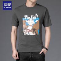 罗蒙（ROMON） 2021夏季新款男装短袖t恤韩版上衣半袖宽松五分袖