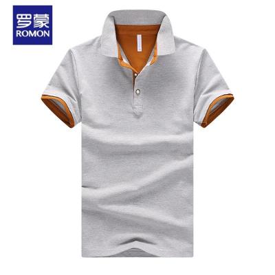 罗蒙（ROMON）POLO衫短袖T恤男士潮流休闲纯棉2020新款修身韩版翻领珠
