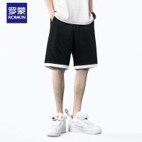 罗蒙（ROMON）短裤男五分裤夏天中裤休闲沙滩裤男夏季青年韩版弹力潮流马裤批