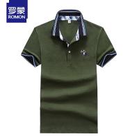 罗蒙（ROMON）纯棉短袖男士2021夏季新款POLO衫刺绣上衣男装