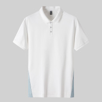 罗蒙（ROMON）短袖T恤男立领男装服饰新款透气快干T恤白色修身polo衫休闲运动服上衣圆领速干跑步健身衣