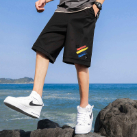 罗蒙（ROMON）短裤男夏季潮牌潮流ins港风中裤薄款韩版宽松马裤休闲外穿五分