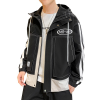 羅蒙(ROMON) 克男修身外套男士加绒加厚时尚休闲连帽茄克男生帅气厚款外衣