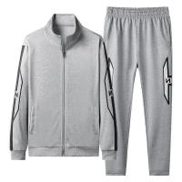 罗蒙（ROMON）空板纯色套装男春季新款男士韩版修身立领青年运动休闲长袖两件装