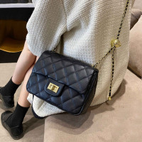 马克华菲【小金球方胖子】真牛皮小香风链条包经典菱格包斜挎包单肩