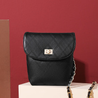 马克华菲女包单肩斜挎包牛皮包包女菱格小包包手机包