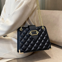 马克华菲经典菱格链条包牛皮女包单肩包新款小香风斜挎包包女