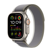 Apple Watch Ultra 2 蜂窝版 49mm 野径回环式表带 绿配灰色 M/L MRFP3CH/A