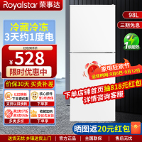 荣事达(Royalstar)98升迷你冰箱小型双门电冰箱家用宿舍冷冻冷藏节能一级能效BCD-BCD-98A168银色银色