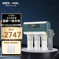 安吉尔厨下式家用直饮净水器 V7升级款 厨房无桶净水机 反渗透净水设备 超越800G大通量v7+3218两件套