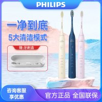 飞利浦(Philips) 电动牙刷声波震动软毛牙刷成人充电式情侣款带5力小羽刷5种模式HX2471/03 瑞斯白苏宁自营