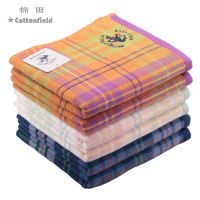 棉田 POLO无捻纱格子洗脸毛巾面巾 M21481