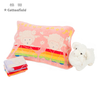 棉田棉花羊卡通柔软透气清爽可爱儿童全棉枕头巾单条Z1514