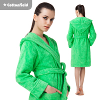 棉田 新三藩棉 纯色女短款带帽 浴衣 婚庆礼品BR21010