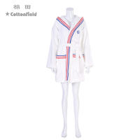 棉田新款高尔夫运动浴袍女睡衣家居服全棉毛巾料浴衣BR21305W