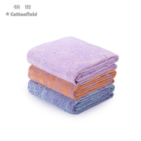 棉田美泉宫割绒提花单人毛巾被 全棉柔软肤透气吸汗毛巾毯