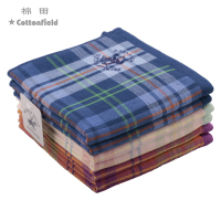 棉田 POLO格子洗脸毛巾小方巾 F21481