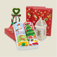 棉田 创意圣诞礼品 毛巾礼盒2条装 男生女生圣诞节礼物