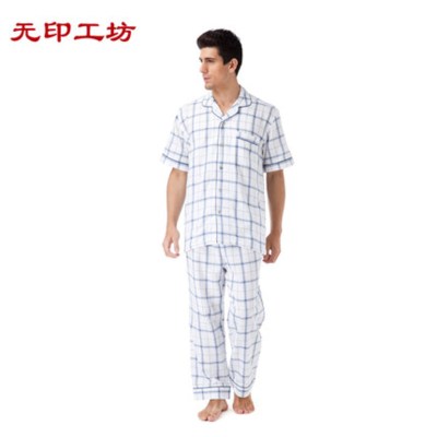 无印工坊 男士夏款提花格子短袖家居服 睡衣 时尚简约大气WH13-T2022
