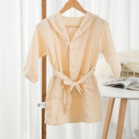 无印工坊学生浴袍毛巾男女学生带帽斗篷吸水纯色柔软NMBR