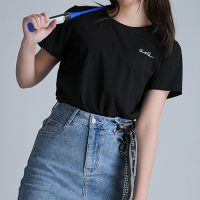 纯棉短袖t恤女2021年新款夏季宽松大码t桖胖mm夏装橙色短t上衣服