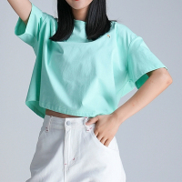 短袖t恤女夏季2021年新款白色丝光棉纯ins潮网红宽松打底港风半袖