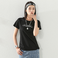 短袖t恤女宽松圆领春夏新款韩版百搭大码上衣体恤超火ins内搭潮流