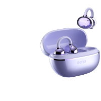 击音6.0蓝牙耳机耳夹式无线音乐跑步运动AI降噪长续航耳挂开放骨传导概念适用华为 Q3紫色