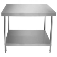 盛京金厨  双层操作台  304不锈钢  学校食堂 单位 商用操作台