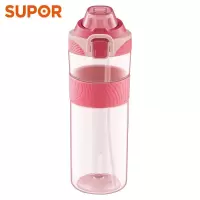 苏泊尔(SUPOR)Tritan吸管杯孕妇产妇塑料杯大容量便携提手耐磨防摔运动水杯简约可爱一键开盖儿童杯KC60GZ20
