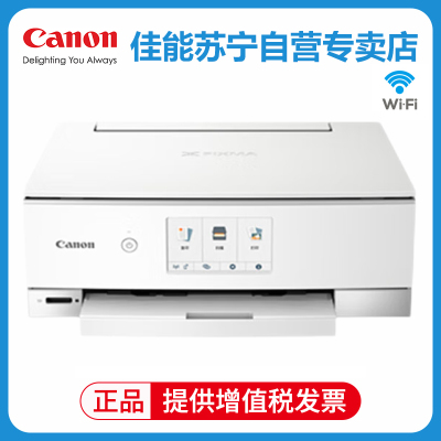 佳能(Canon)TS8380t A4幅面智能触屏照片多功能喷墨一体机 白色(打印复印扫描/无线网络/自动双面)光盘盘面 套餐1