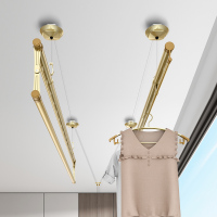 金贵夫人晾衣架升降手摇双杆阳台晾衣杆室内凉衣架家用自动晒衣架