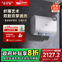 AO史密斯佳尼特 60升电热水器 纤薄双胆扁桶 金圭内胆 双棒双3kW速热 雪域白CTE-60HT1小尺寸71cm