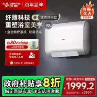AO史密斯佳尼特 60升电热水器 纤薄双胆扁桶 金圭内胆 3kW速热 CTE-60HT0 小尺寸71cm